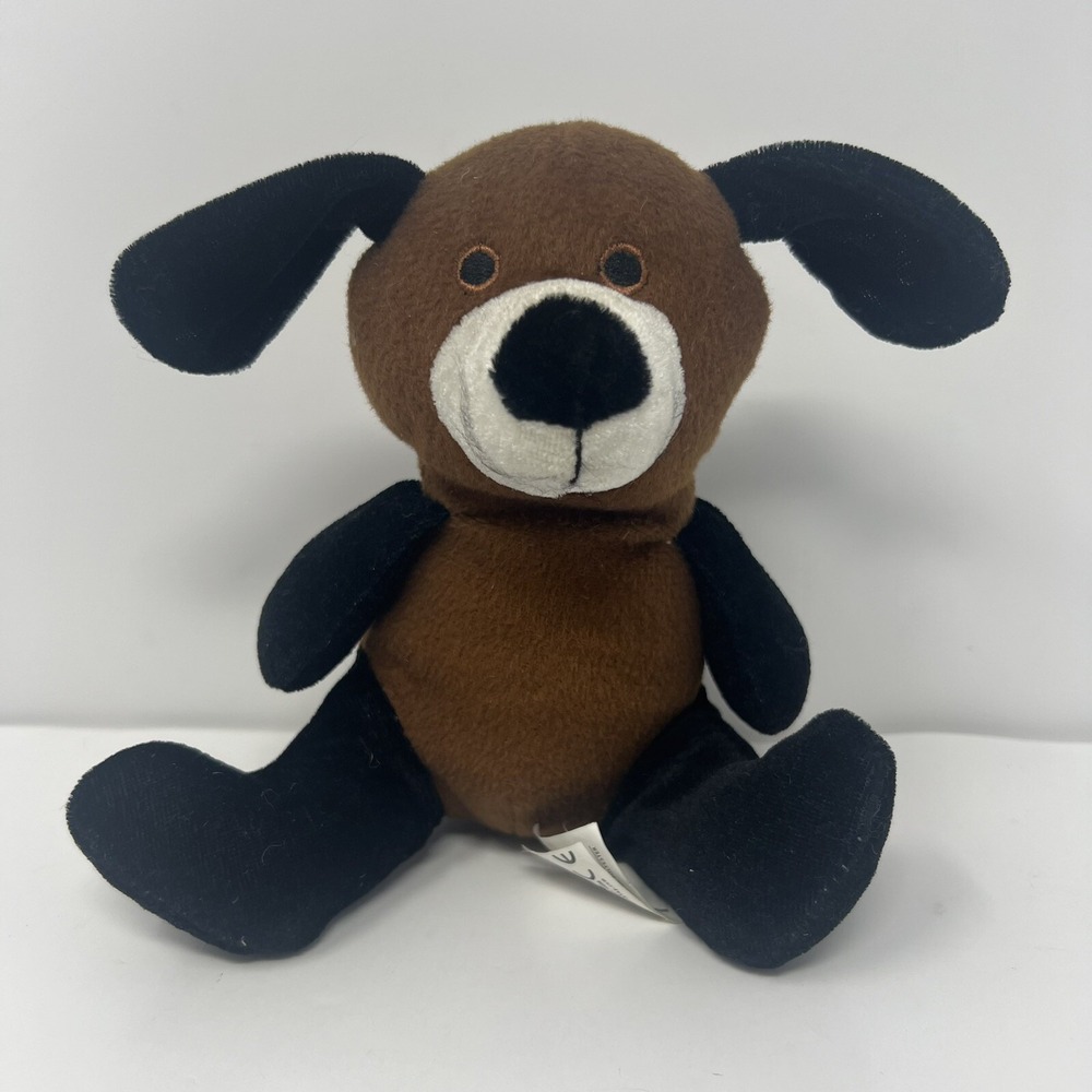 Original Bean Pals Brown black Dog Rare KellyToy Puppy Beanie 7 inch Plush Toy